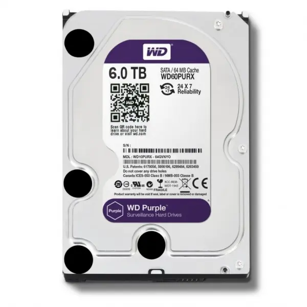 HDD WD Hikvision WD62PURX-78 3.5 Purple 6TB HDD WD Hikvision WD62PURX-78 3.5 Purple 6TB